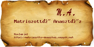 Matriszottó Anasztáz névjegykártya